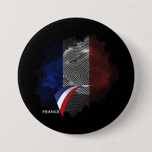 French flag ronde button 7,6 cm (Voorkant)