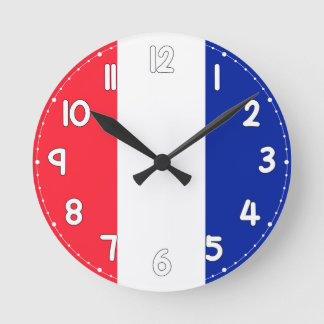 French Flag Wall Clock - Flag of France Ronde Klok