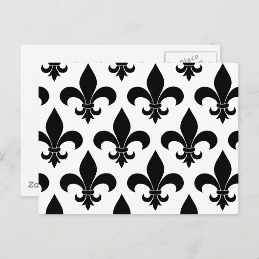 French Fleur de lis Pattern Classic Briefkaart (Voorkant / Achterkant)