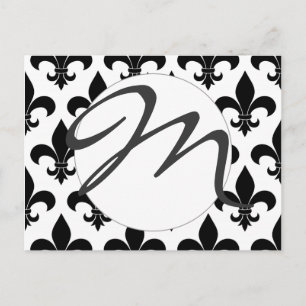 French Fleur de lis Pattern Classic Briefkaart