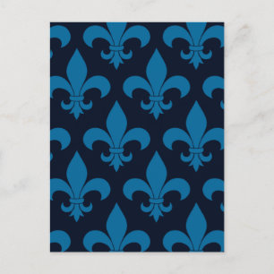 French Fleur de lis Pattern Classic Briefkaart