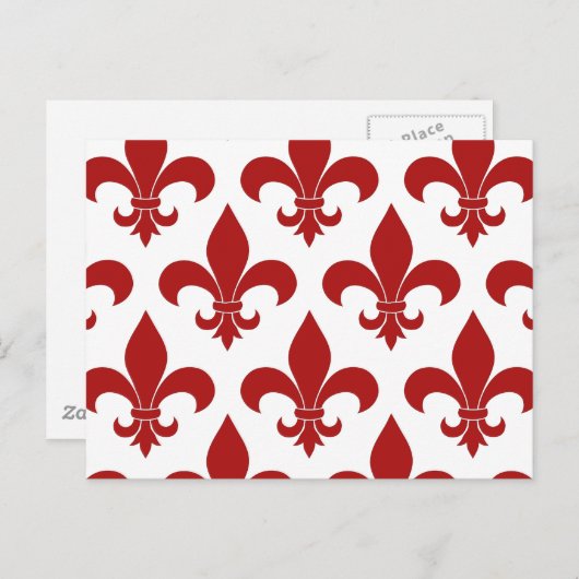 French Fleur de lis Pattern Classic Briefkaart (Voorkant / Achterkant)