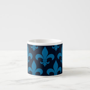 French Fleur de lis Pattern Classic Espresso Kop