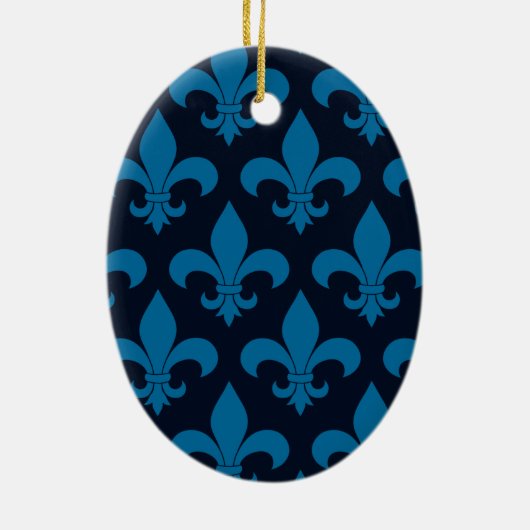 French Fleur de lis Pattern Classic Keramisch Ornament (Achterkant)
