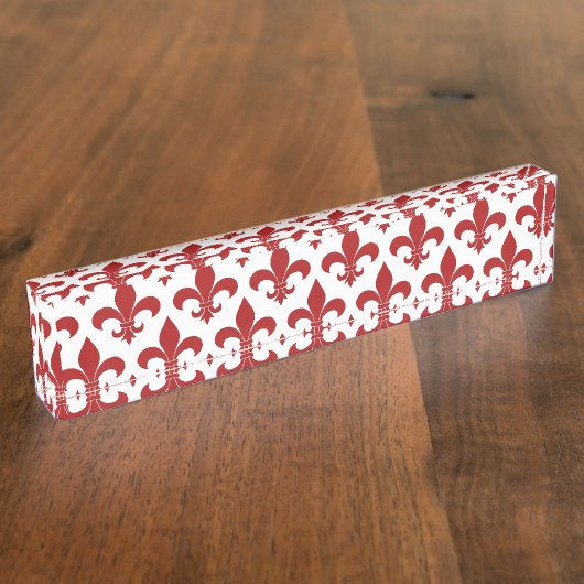 French Fleur de lis Pattern Classic Naambordje (Zijkant)