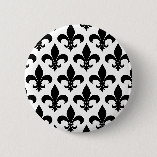French Fleur de lis Pattern Classic Ronde Button 5,7 Cm (Voorkant)