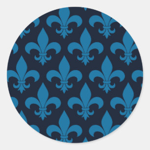 French Fleur de lis Pattern Classic Ronde Sticker