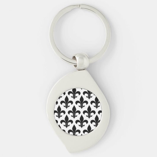 French Fleur de lis Pattern Classic Sleutelhanger (Voorkant)