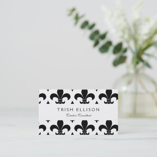 French Fleur de lis Pattern Classic Visitekaartje (Staand voorkant)