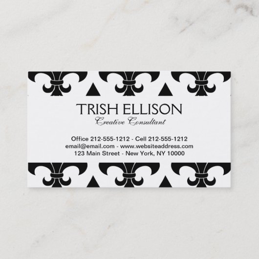 French Fleur de lis Pattern Classic Visitekaartje (Achterkant)
