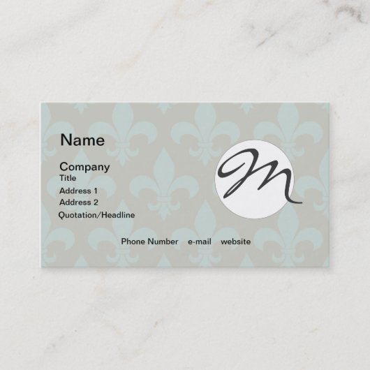 French Fleur de lis Pattern Classic Visitekaartje (Voorkant)