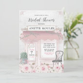 French Floral Paris Café Invitation de douche nupt (Debout devant)