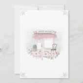 French Floral Paris Café Invitation de douche nupt (Dos)