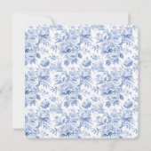 French Floral Toile Blue Invitation (Dos)