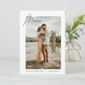 French Français bruiloft Bedankt voor de minimalis Kaart (Staand voorkant)