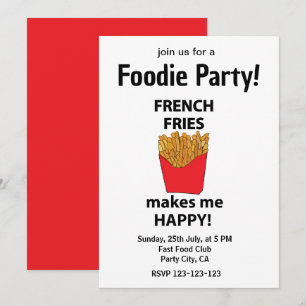 French Fries Fastfood Foodie Party Kaart