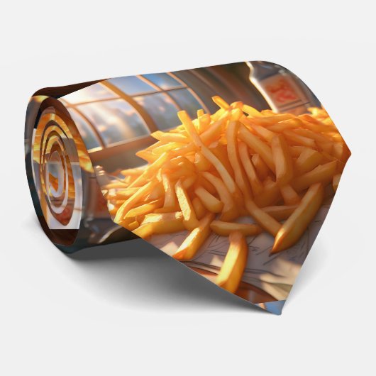 French Fries Platter Stropdas (Opgerold)