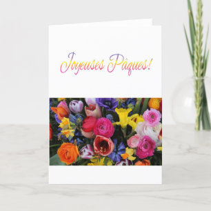 French Happy Easter Springflower Feestdagen Kaart
