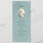 French Heron Dusty Blue Wedding Menu (Devant)