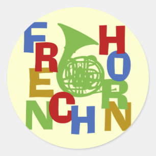 French Horn Scramble Ronde Sticker