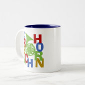 French Horn Scramble Tweekleurige Koffiemok (Voorkant links)