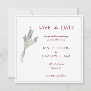 French lavender Enregistrer la date Invitation