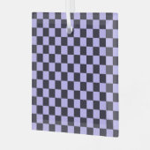 French lilac checkerboard pattern glas ornament (Voorkant links)