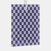French lilac checkerboard pattern glas ornament (Voorkant Rechts)