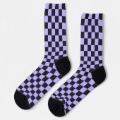 French lilac checkerboard pattern sokken (Links)