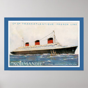 French Line's Normandie Poster