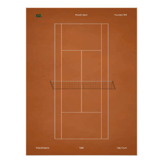 French Open Clay Tennis Court Perfect Poster