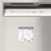 French Paris Love Magnet Rose (In Situ (Lave-vaisselle))