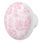 French Pink Toile de Juoy Pattern Keramische Knop (Rechts)
