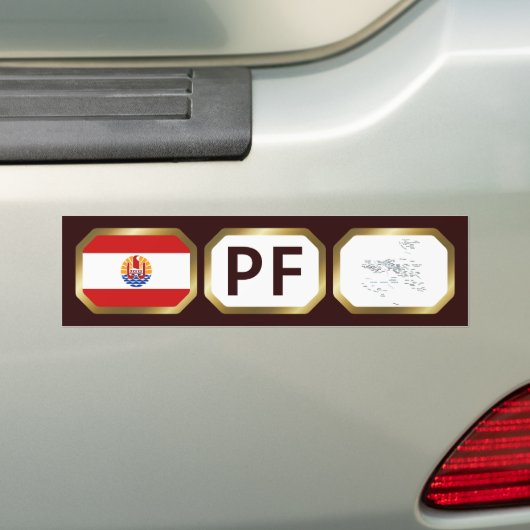 French Polynesia Flag Map Code Bumper Sticker (En voiture)