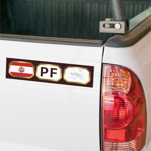 French Polynesia Flag Map Code Bumper Sticker (Sur camion)