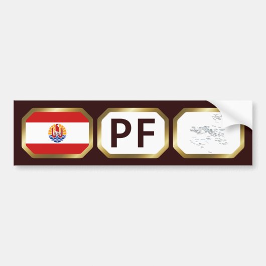 French Polynesia Flag Map Code Bumper Sticker (Devant)