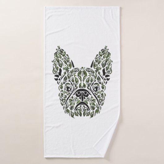 French Puppy Art (Serviette de bain)