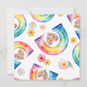 French Rainbow Girl Anniversaire Fête Invitation (Dos)