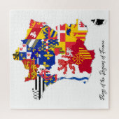 French Regions Flags Map, Frankrijk, Educational Legpuzzel (Verticaal)