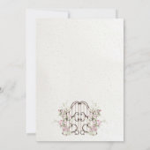 french romantic garden arch monogram royal wedding kaart (Achterkant)