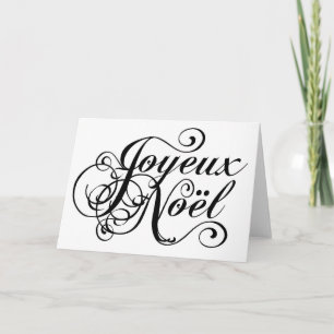 French Script Christmas Joyeux Noel Feestdagen Kaart
