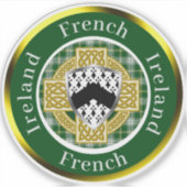 French Shield & Celtic Cross gepersonaliseerd Sticker (Voorkant)