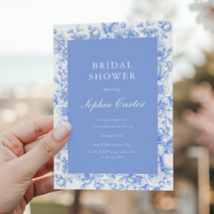French Something Blue Floral Vrijgezellenfeest Kaart