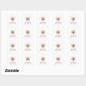 French  Sophisticated Gold & Dark Red Snowflake Vierkante Sticker (Vel)