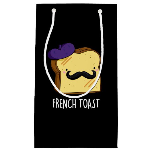 French Toast Funny Bread Pun DArk BG Klein Cadeauzakje (Voorkant)