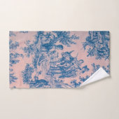 French toile de jouy bleu et rose élégant (Serviette à main)