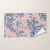 French toile de jouy bleu et rose élégant (Serviette à main)