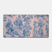 French toile de jouy rose et bleu élégant (Recto)