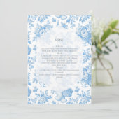 French Toile Floral Beer Menu (Staand voorkant)