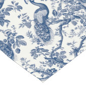 French Toile Peacock Pattern Korte Tafelloper (Hoek)